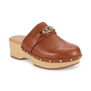 Sam Edelman Kaye Studded Faux Leather Platform Mules size 8